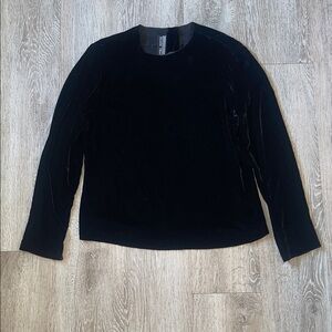 Ellen Tracy Linda Allen crushed velvet silk blend size 10 crew neck blouse top